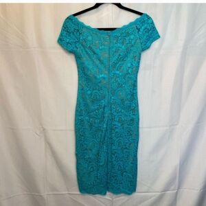 Bisou Bisou Turquoise Lace Cocktail Dress Size 2